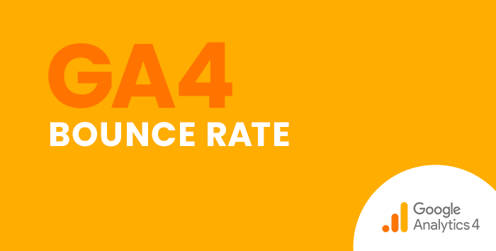 Light orange GA4 bounce rate featured text image.