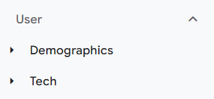 GA4 user report navigation menu. 