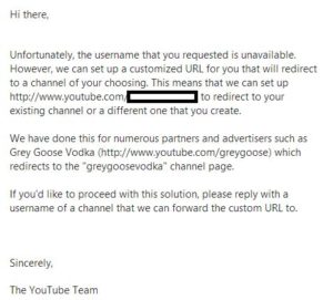 email from YouTube