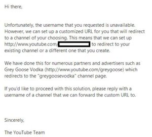 email from YouTube