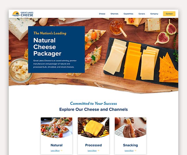 Cleveland Web Design homepage design sample