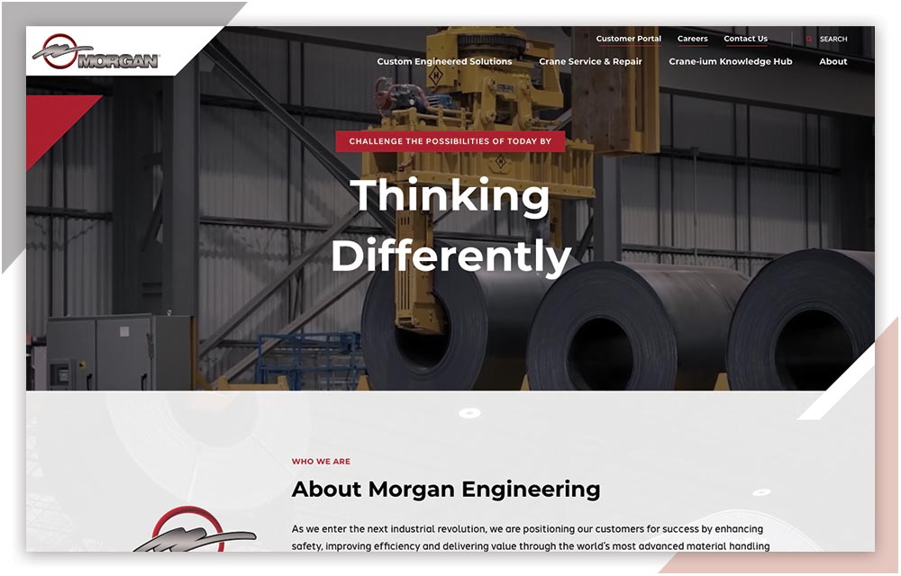 web design mockup of morgan engineering