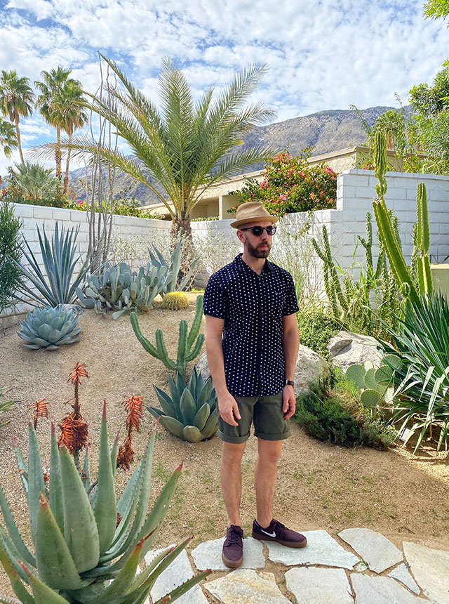 Donny on vacation amongst many desert plants