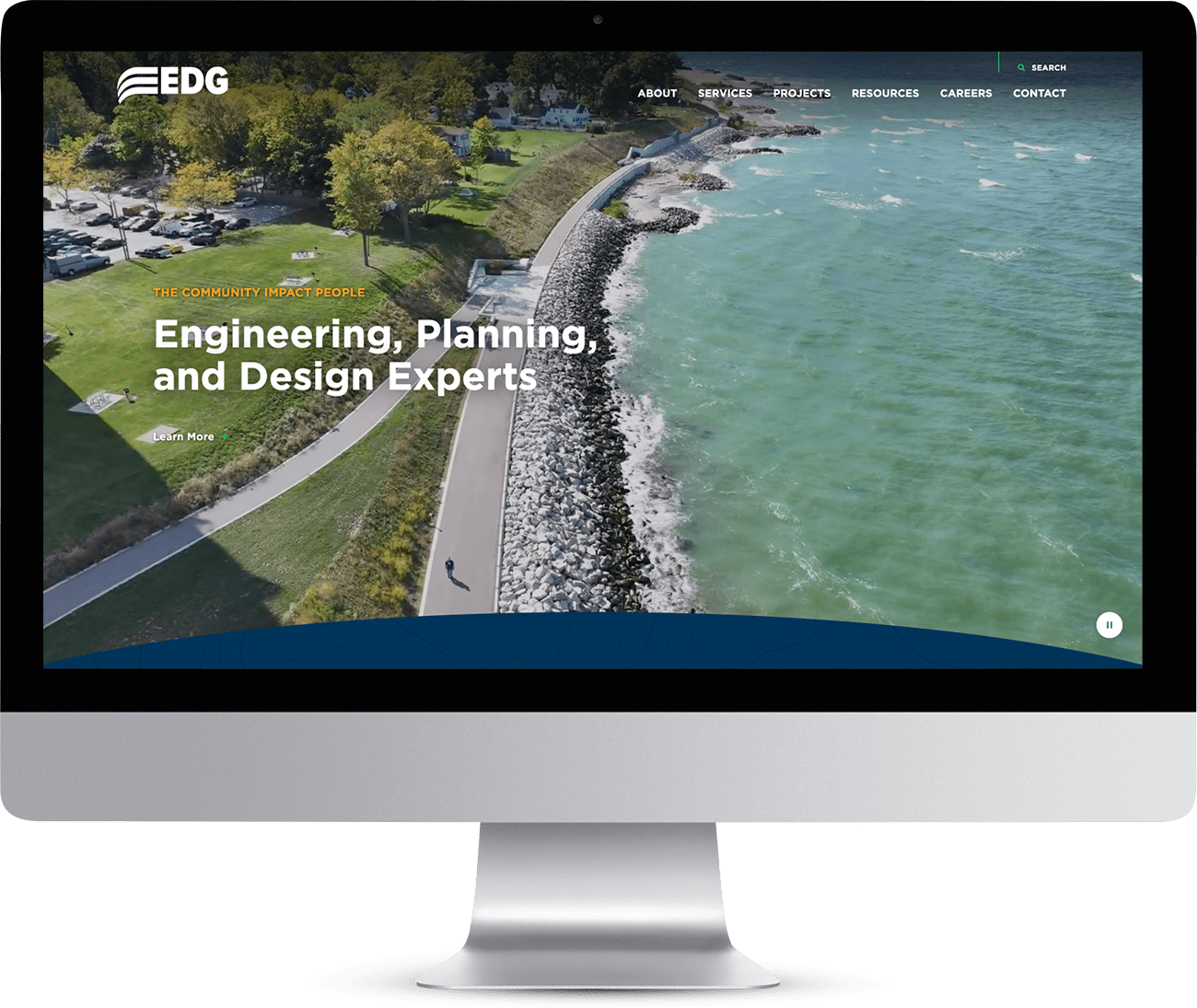 Homepage mockup for Environmental Design Group