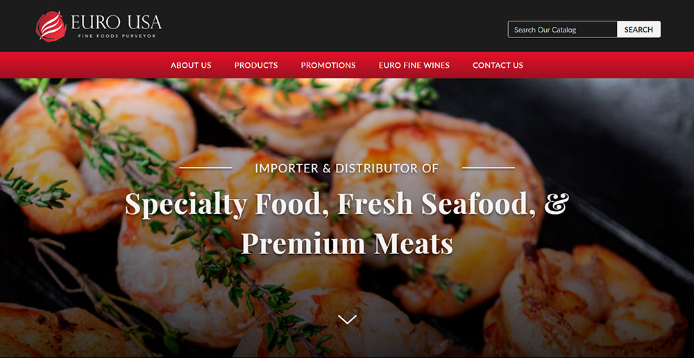 B2B website development for a food industry company.