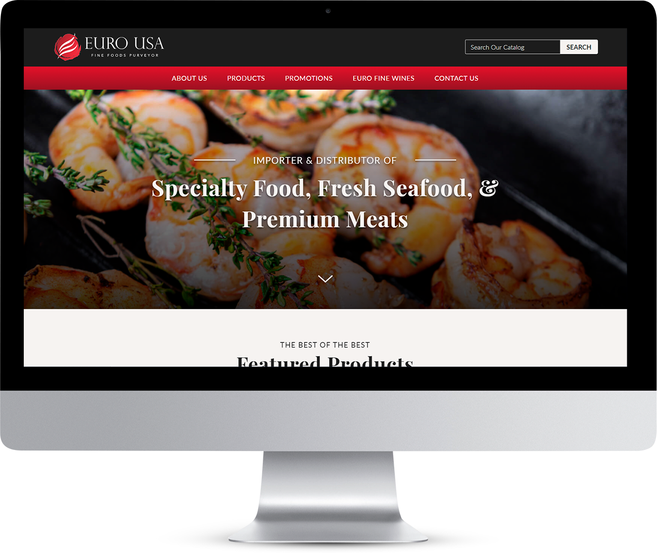 Euro USA website homepage displaying on a monitor