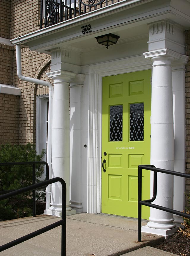 close up of front door