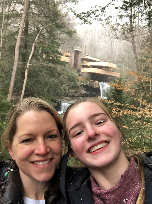 Madie and Katie at Falling Water