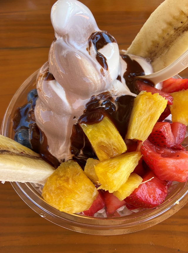 Szalay's fresh fruit sundae.