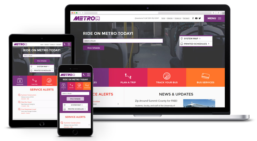 METRO RTA - Responsive Website
