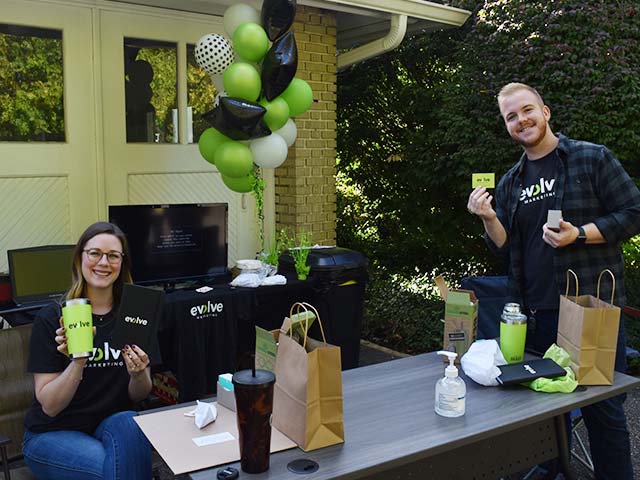 Kiersten & Colton showing off new promo items