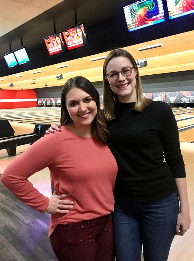 Sierra and Kiersten at Bowling Alley