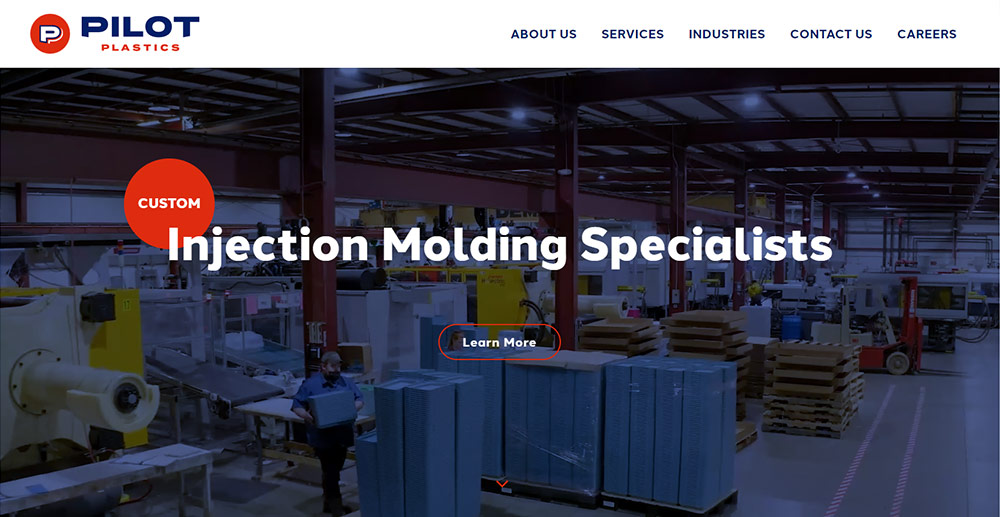 B2B website design for local manufacturing company.