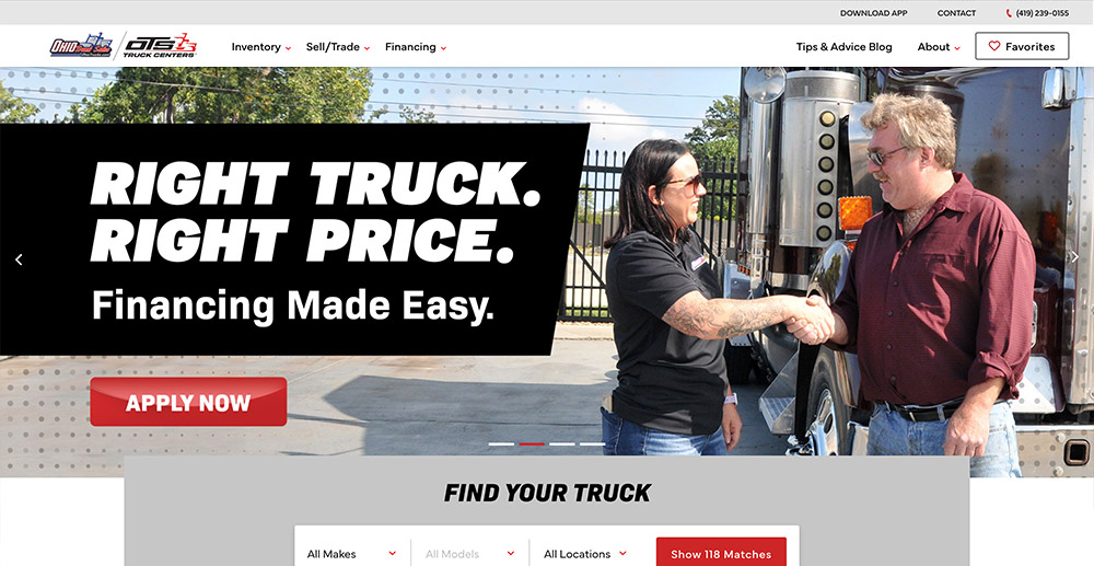 OTS Truck Centers - website design