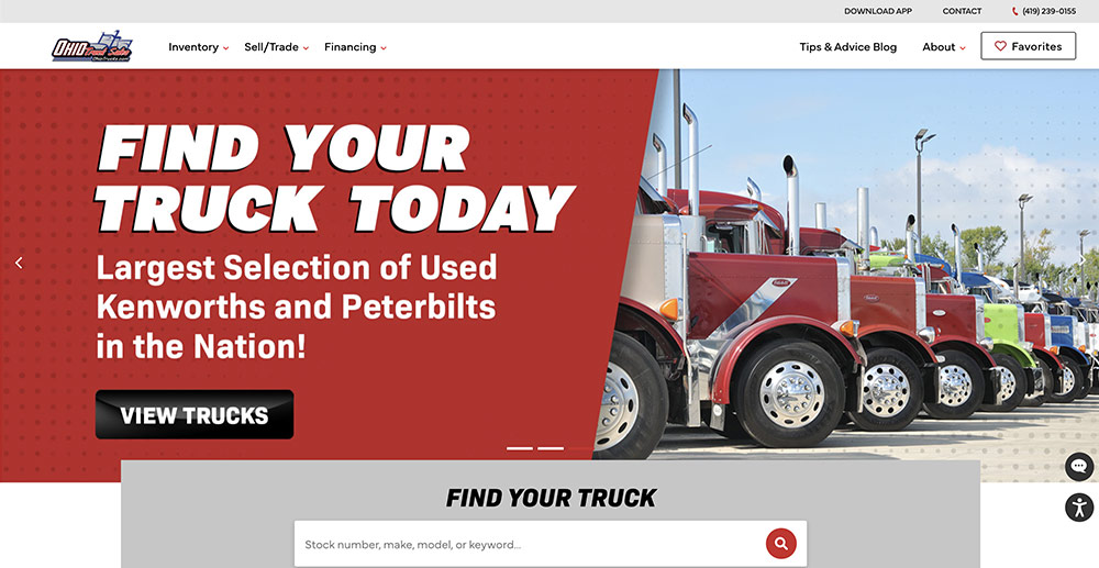 OTS Truck Centers - website design