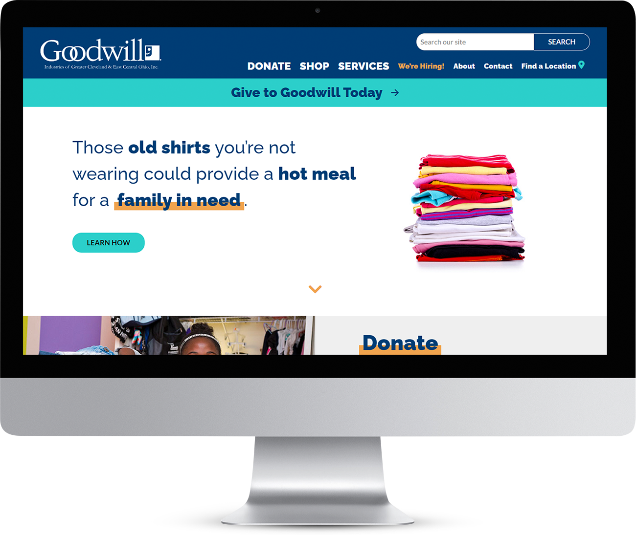 Goodwill website mock up image