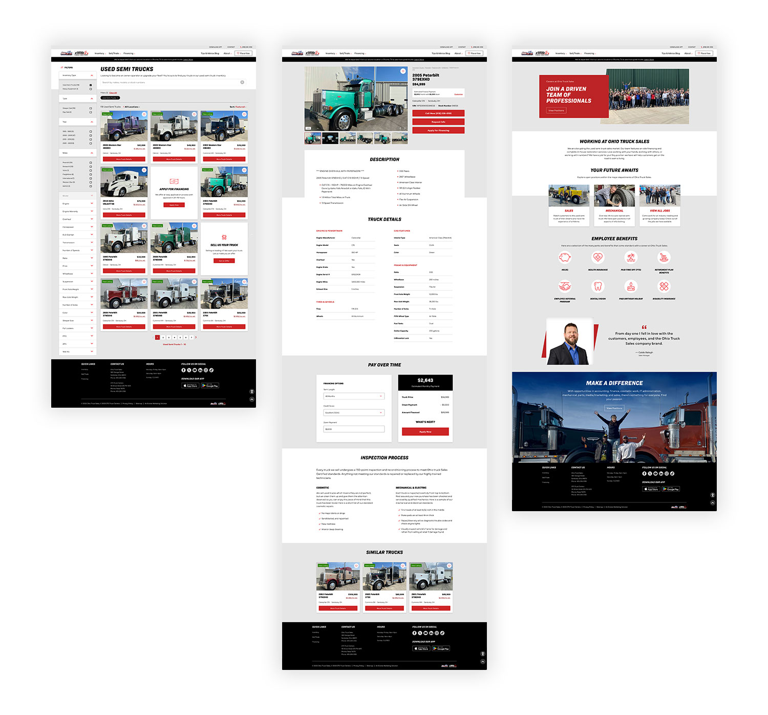 OTS Truck Centers - website design page designs