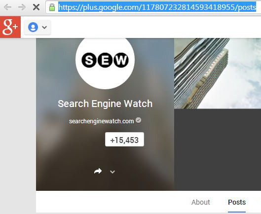 Search Engine Watch google+ account