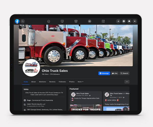 OTS Trucks social media graphic design branding