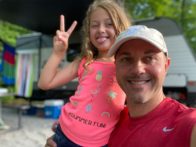 Todd with Daughter at campsite