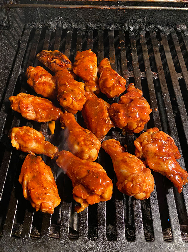 Wings on the grille