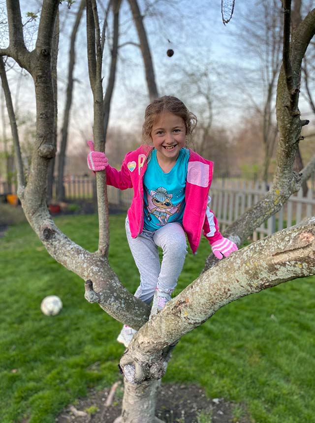 Todd's daughter in the tree