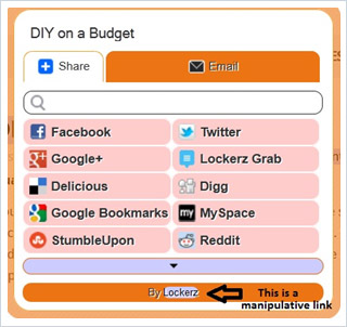 Widget with manipulative anchor text